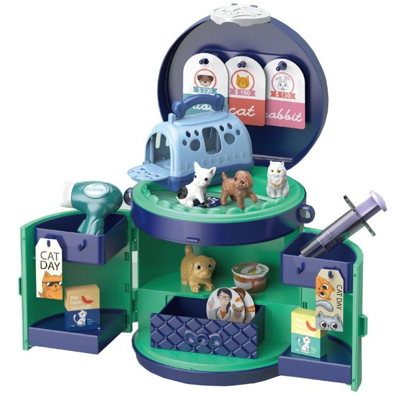 حزمة حقيبة العناية بالحيوانات الاليفة 26 قطعة + لعبة كروس بتصميم الفاكهة