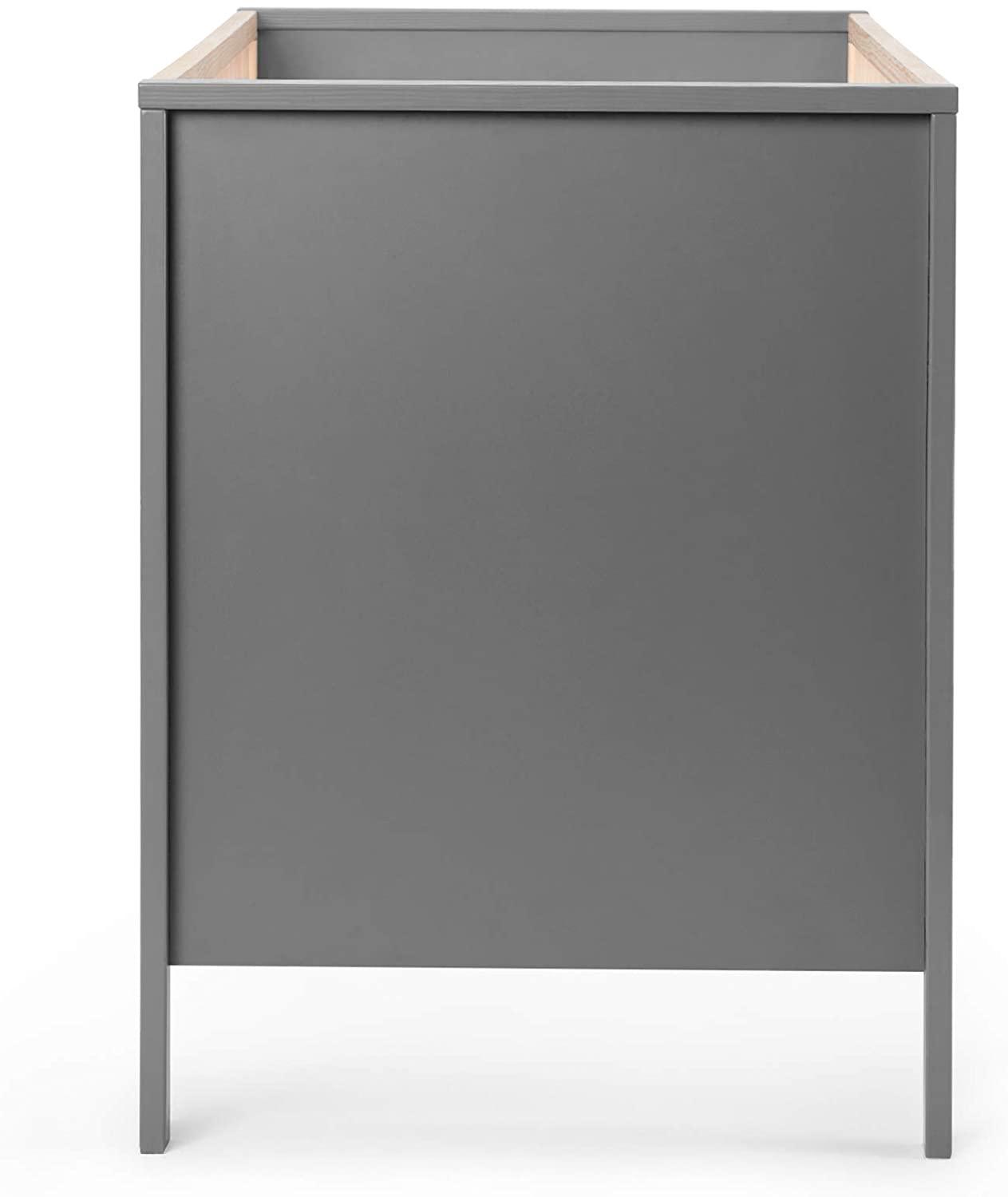 كيندركرافت - سرير أطفال ميا الخشبي مع مرتبة لون رمادي