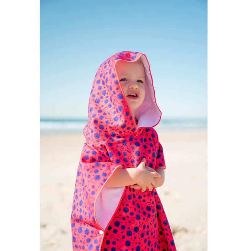 سيشل - رداء منشفة تصميم الصدف وردي - كبير