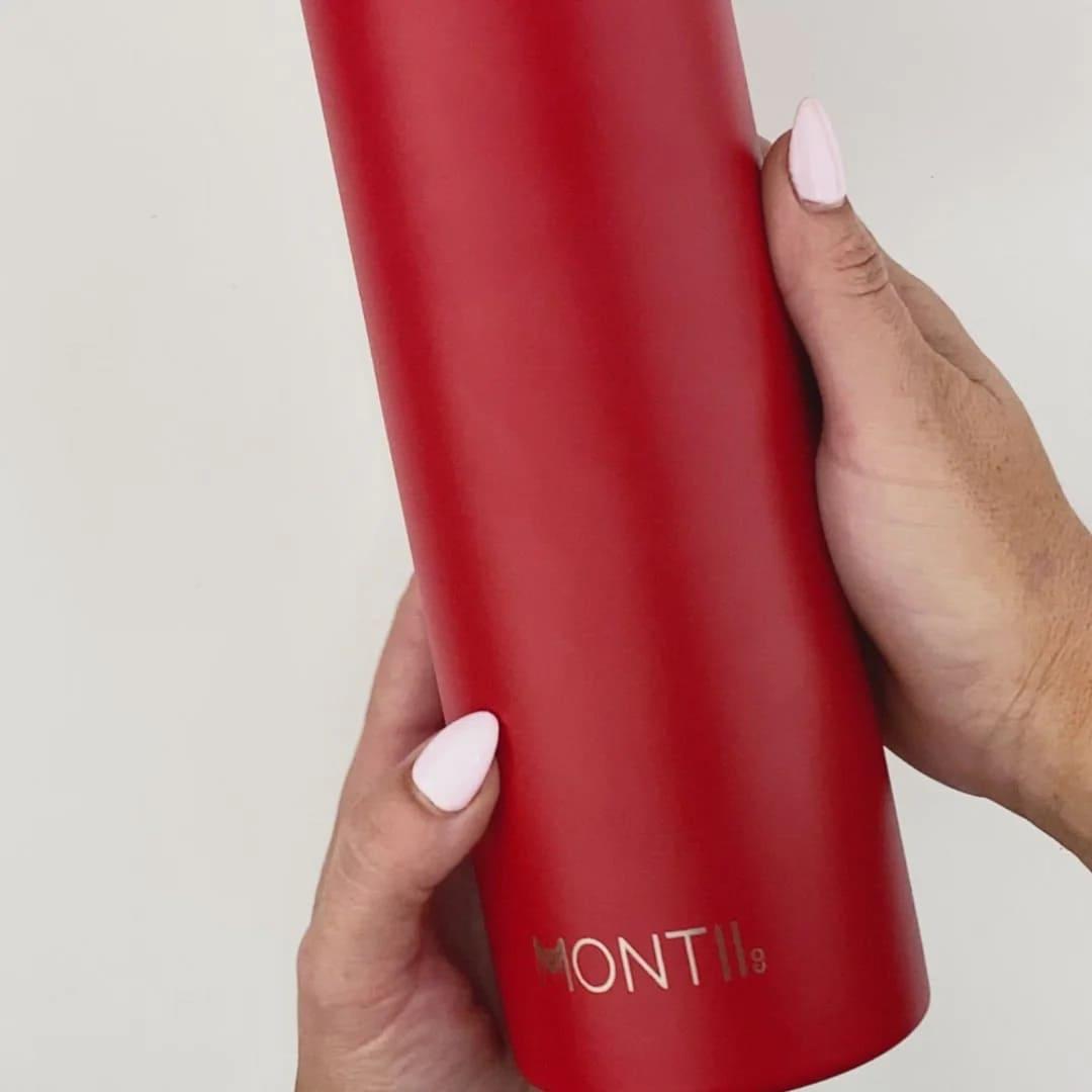 مونتيكو - مطارة مياه حافظة للحرارة لون أحمر 1000 مل