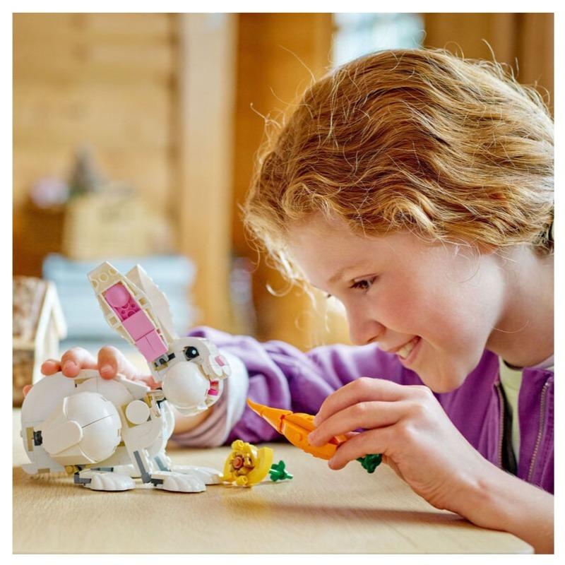 ليجو - مجموعة لعب بناء الأرنب الأبيض 3 في 1 - 258 قطعة 31133