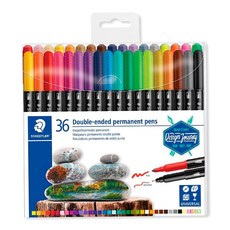 Staedtler Double Ended Permanent 36 Pens