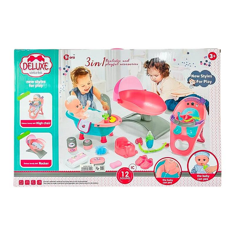 Vdora Deluxe Lovely Dolls Set With Acessories - Baby Pink Dress