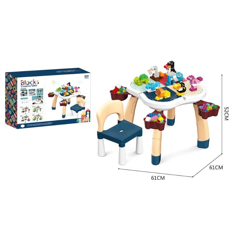 مجموعة طاولة مكعبات البناء - 100 قطعة