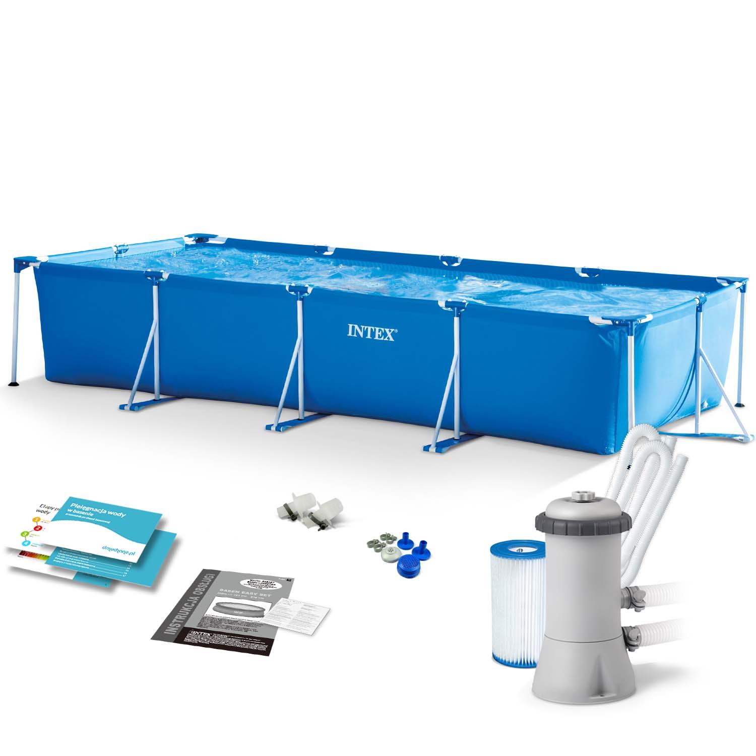 Intex Small Frame Rectangular Pool With Water Filter Pump