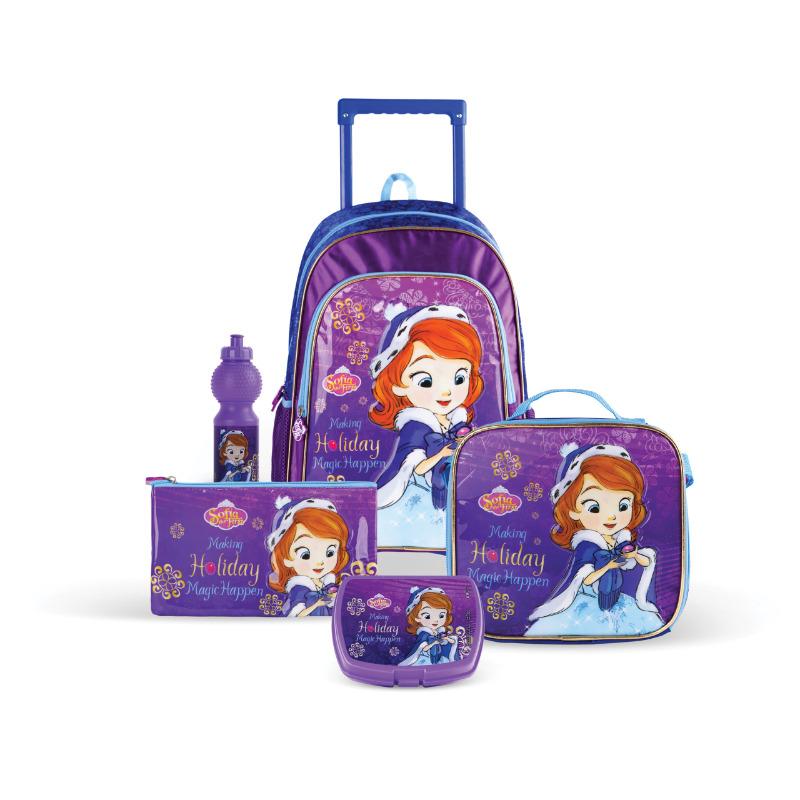Disney Sofia 5 in 1 Trolley School Bag Set - Making Holiday Magic Happen