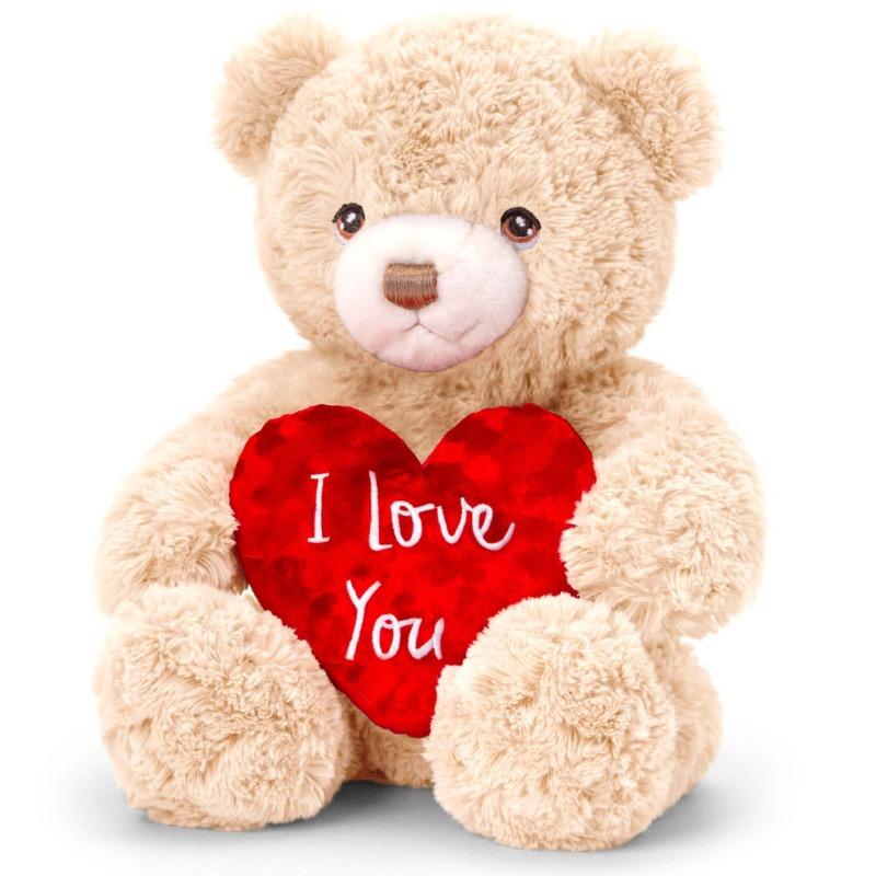 كيل تويز - قطيفة كيليكو الدب مع قلب - 25 سم