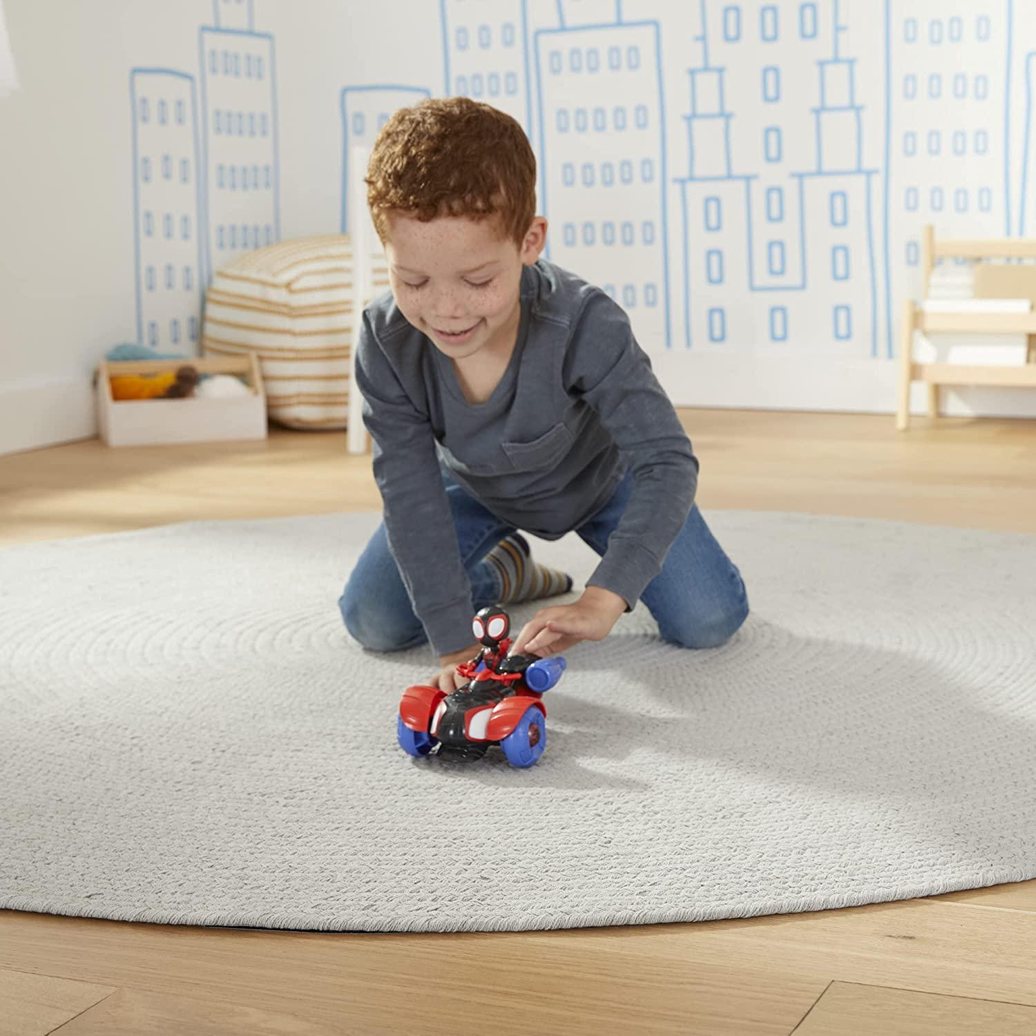 Marvel Spiderman Miles Morales Figure With Transformer Techno-Racer