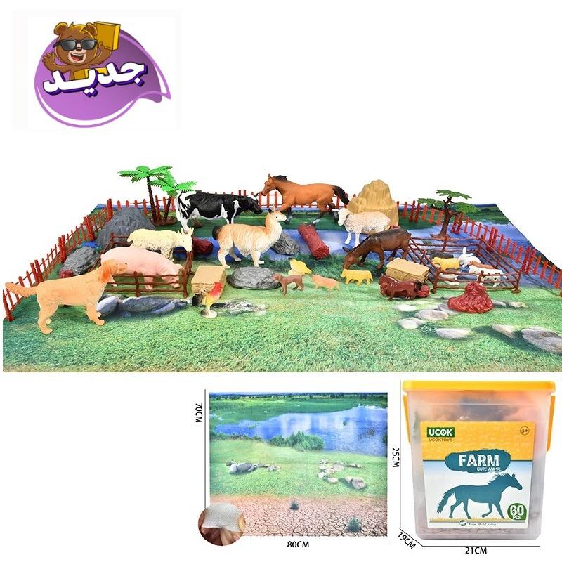 Animals Figure Set 60 Pcs With Non Woven Map