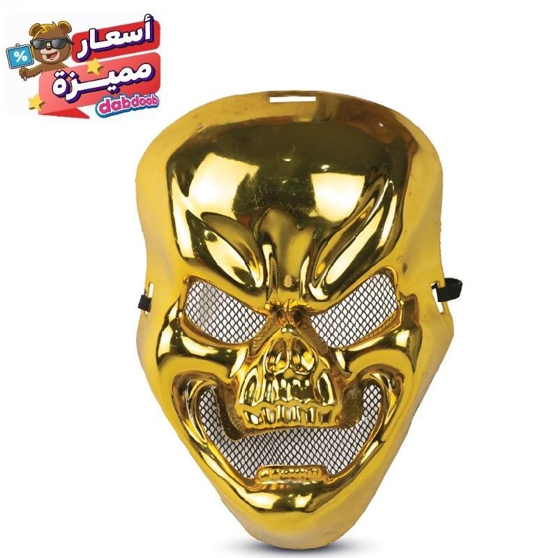 ماد تويز - قناع جمجمة ذهبي معدني مخيف، إكسسوارات أزياء الهالوين