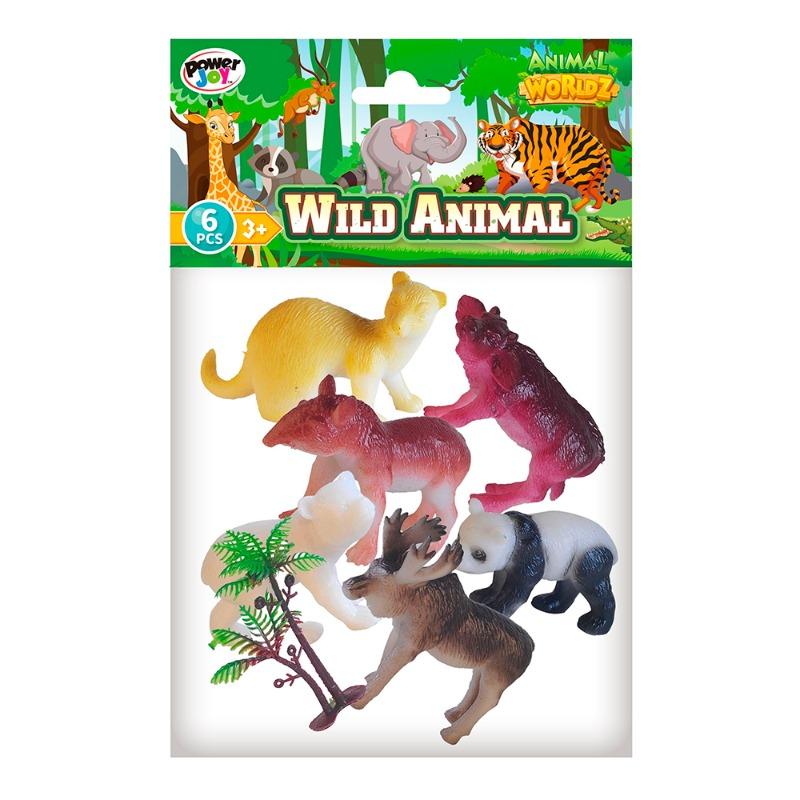 باور جوي - مجموعة حيوانات السفاري 4 بوصة 6 قطع