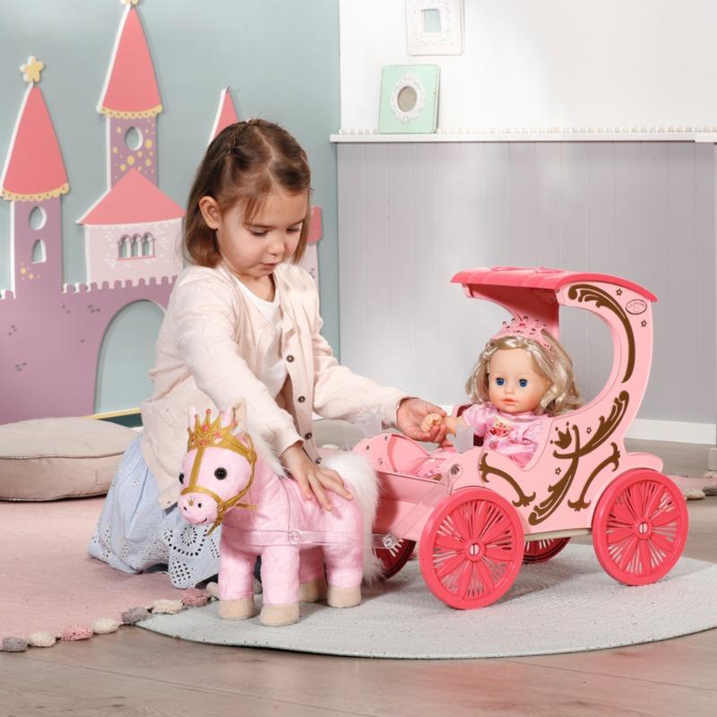 بيبي أنابيل - عربة سحب الدمية مع المهر الوردي