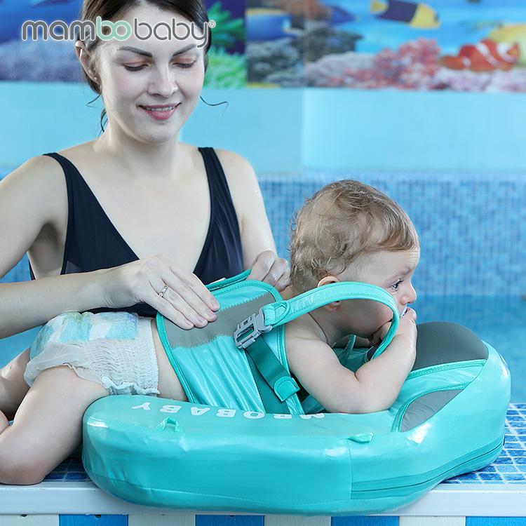 مامبو بيبي - عوامة الصدر مع مظلة مقاومة للماء لون أخضر