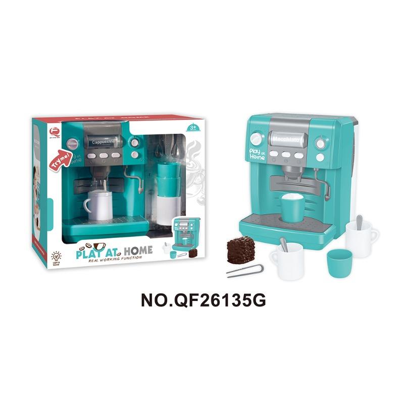 مجموعة لعب ماكينة صنع القهوة كبيرة الحجم لون أخضر