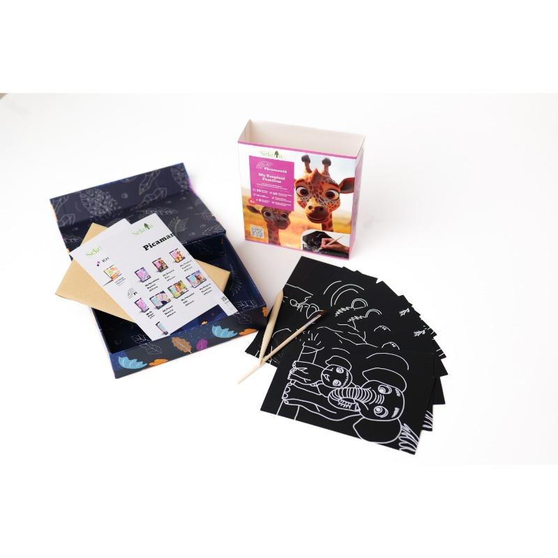 Sekoia Picamania My Tropical Families - Scratch Art Craft Set