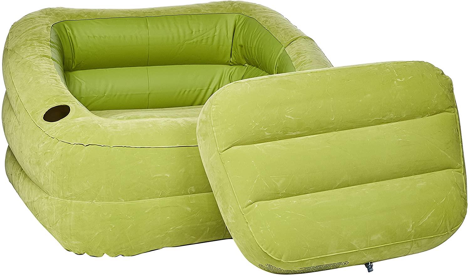 Intex-Inflatable Indoor Or Outdoor Accent Chair With Cup Holder Green