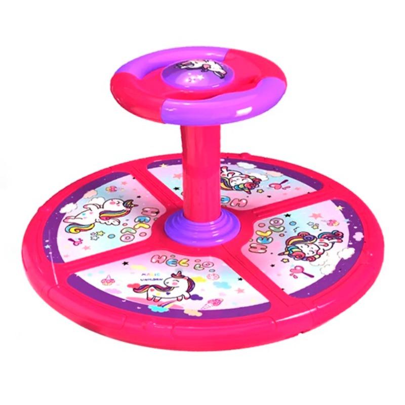 Unicorn Sit and Spin Toy With Led And Music - Pink