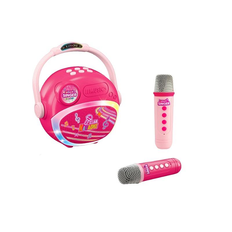 كانيسي - مجموعة مكبر صوت بلوتوث مع ميكروفونين لون وردي