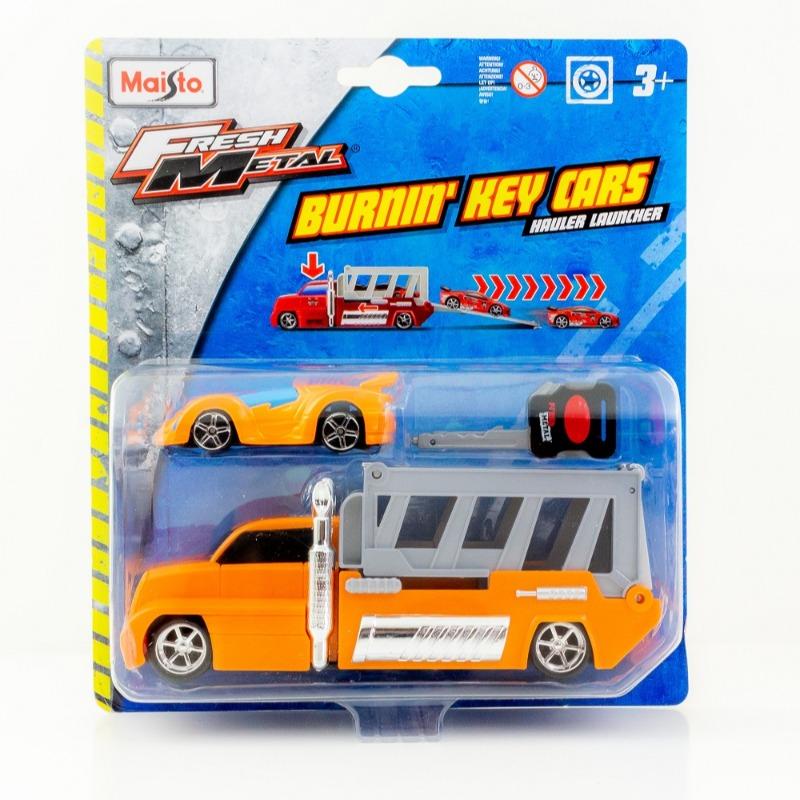 Maisto Burnin Key Car Launcher And Hauler