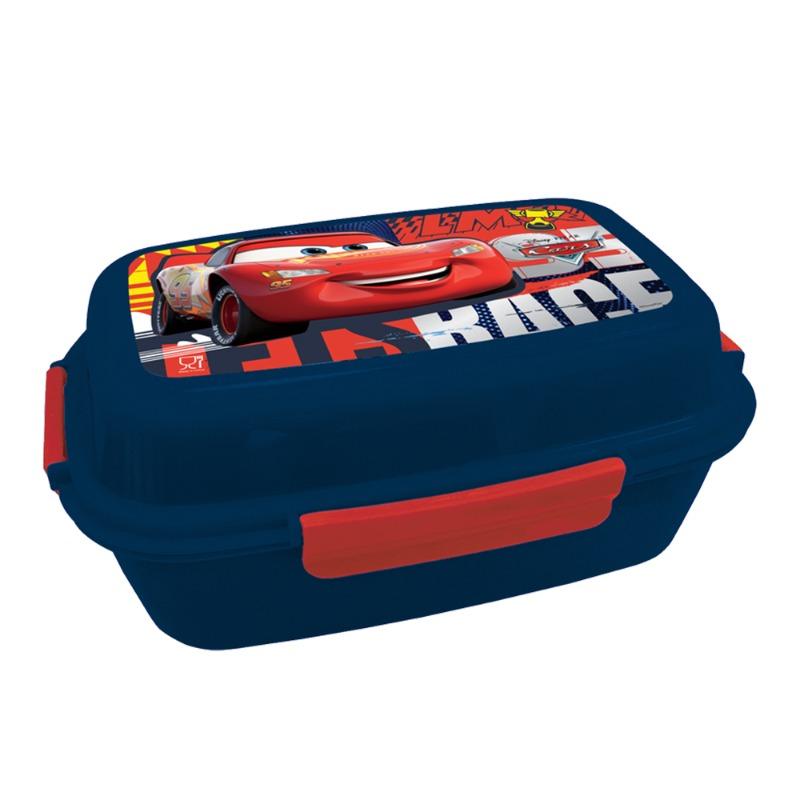 صندوق غداء بلاستيكي على شكل سيارة سباق
