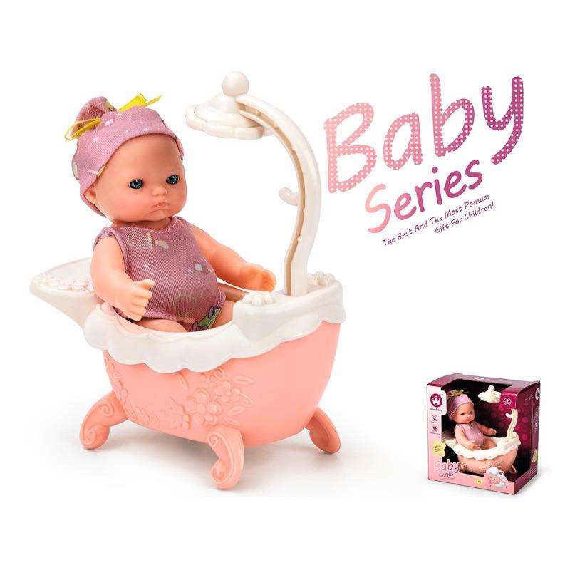 Baby Imitation Doll With Shower Basin - 6 Inch