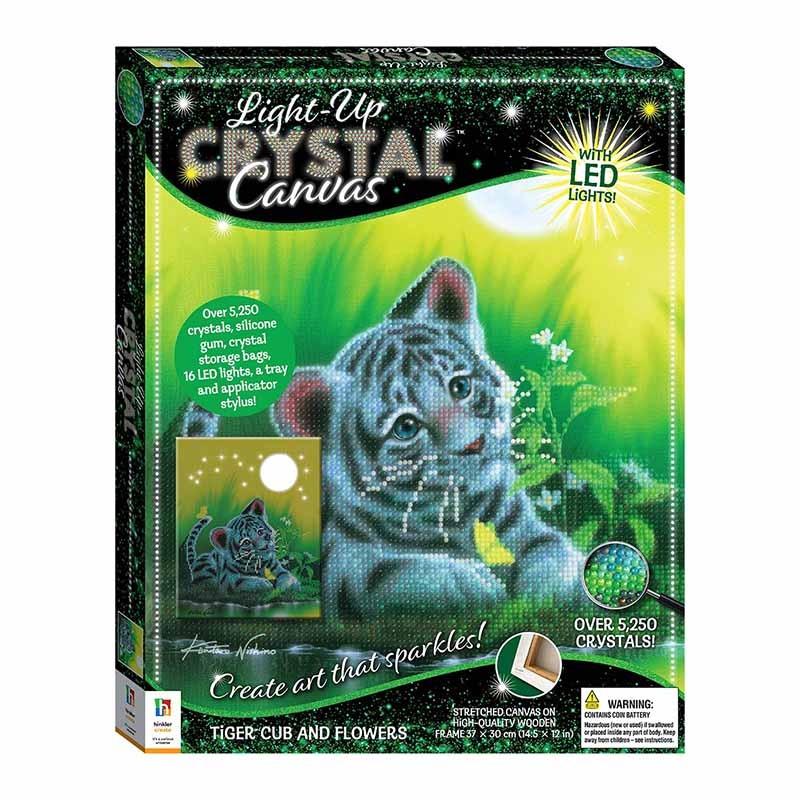 Hinkler Light-up Crystal Canvas Tiger Cub and Flowers