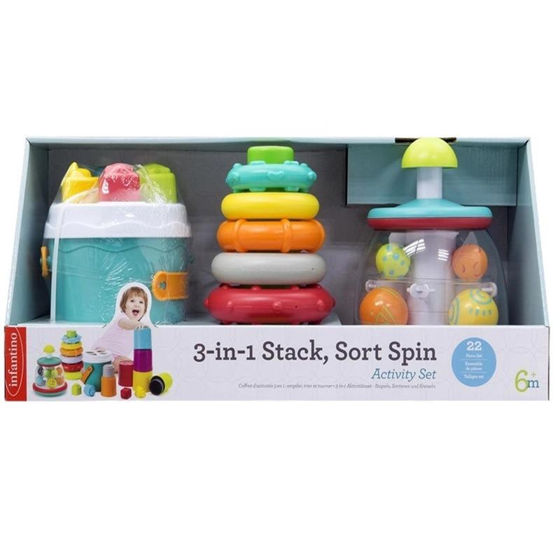 Infantino 3 In 1 Stack Sort Spin Activity Set