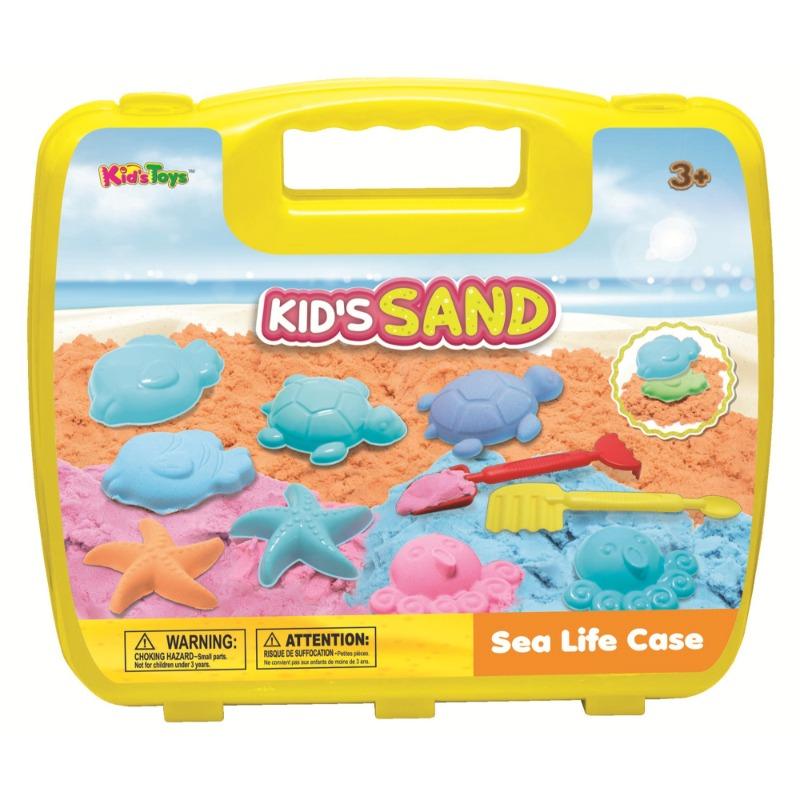 طقم لعب الرمل الحركي عالم البحر للأطفال مع حقيبة.
