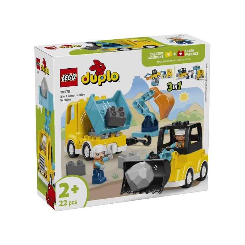 Lego Building Kit 3 In 1 Construction Vehicles 10475