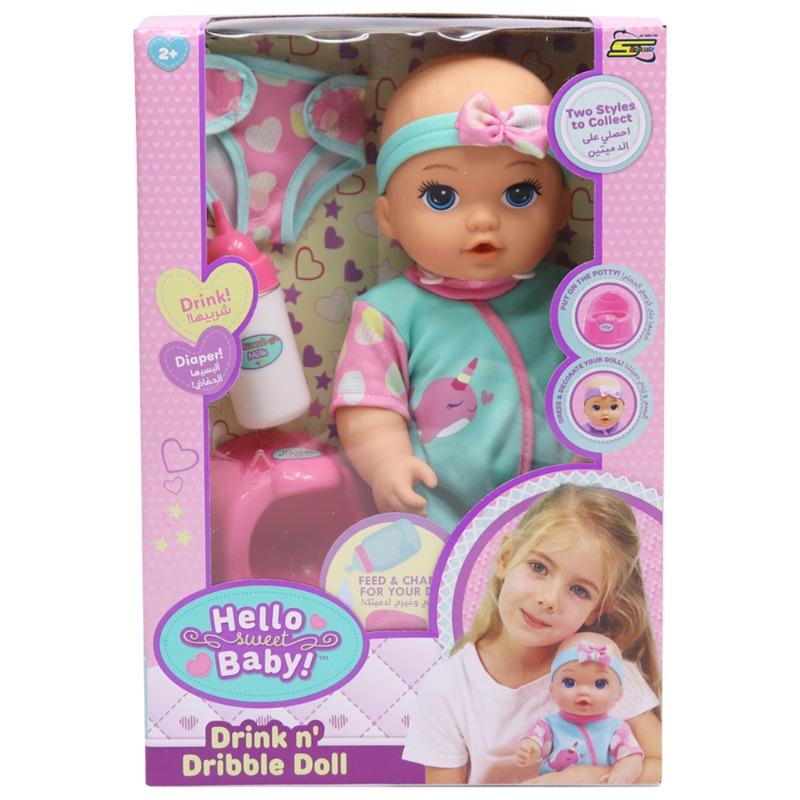 Hello Sweet Baby Drink N Dribble Doll 12 Inch Assorted