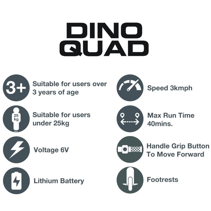 EVO Toddler Dino Quad – 6V Battery-Powered Ride-On Vehicle