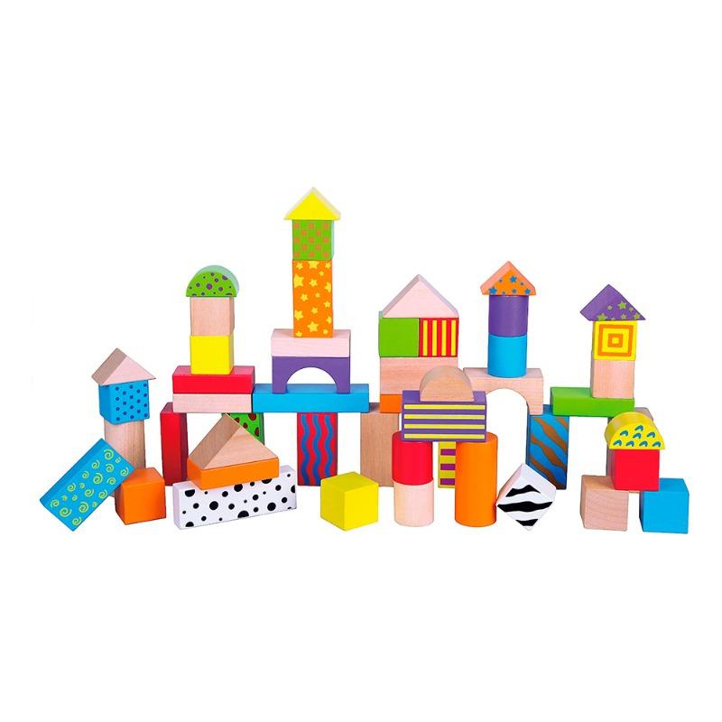 فيجا - مجموعة كتل البناء الخشبية - 50 قطعة