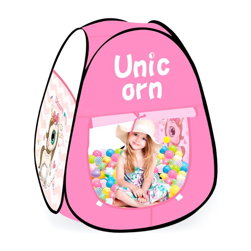 لوك توي - خيمة يونيكورن للأطفال شكل مثلث مع 100 كرة