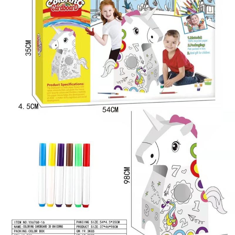 Coloring Cardboard 3D Unicorn Wearable Doodle