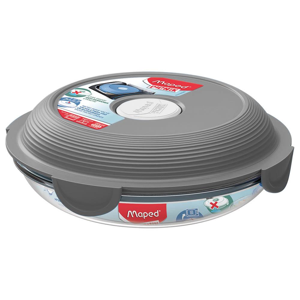 Buy 1 Get 1 Free Maped Picnik Adult Lunch Plate Glass - Grey