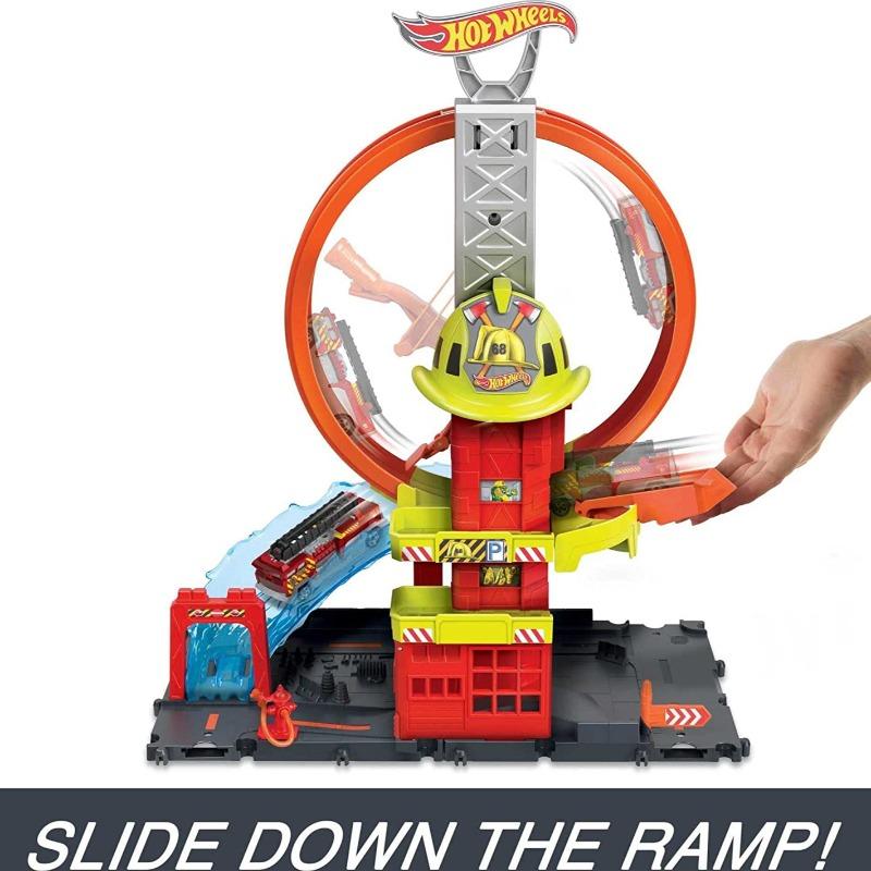 Hot Wheels City Super Loop Fire Station Playset