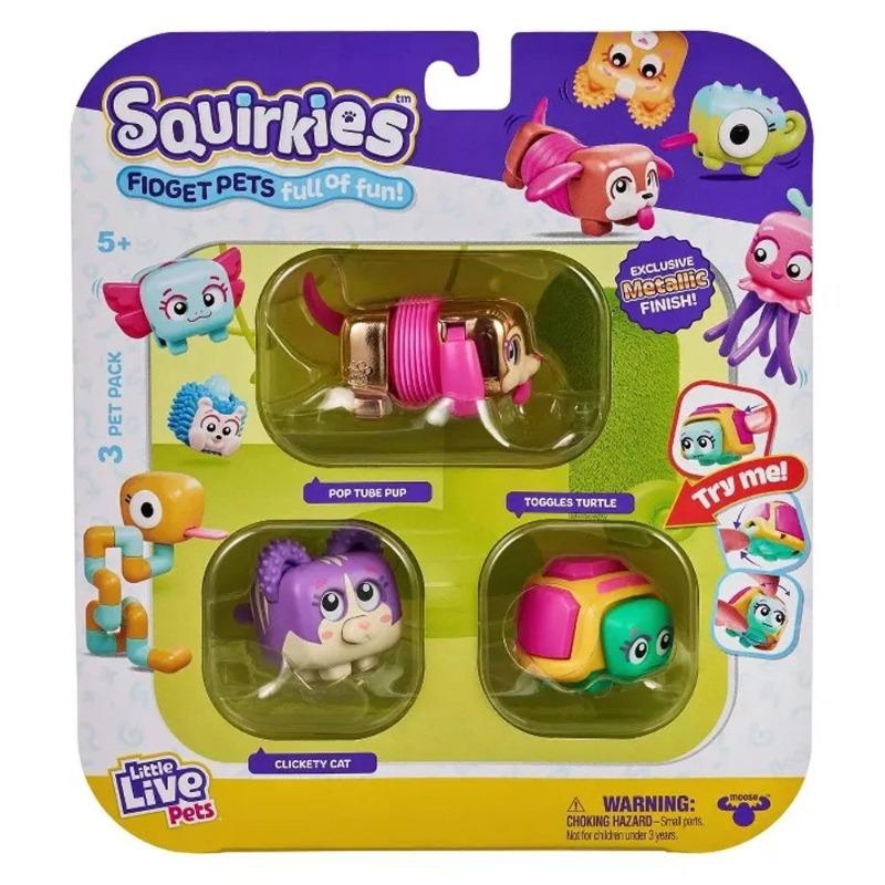 Little Live Pets Squirkies S1 3 Pack - Metallic Pop Tube Pup