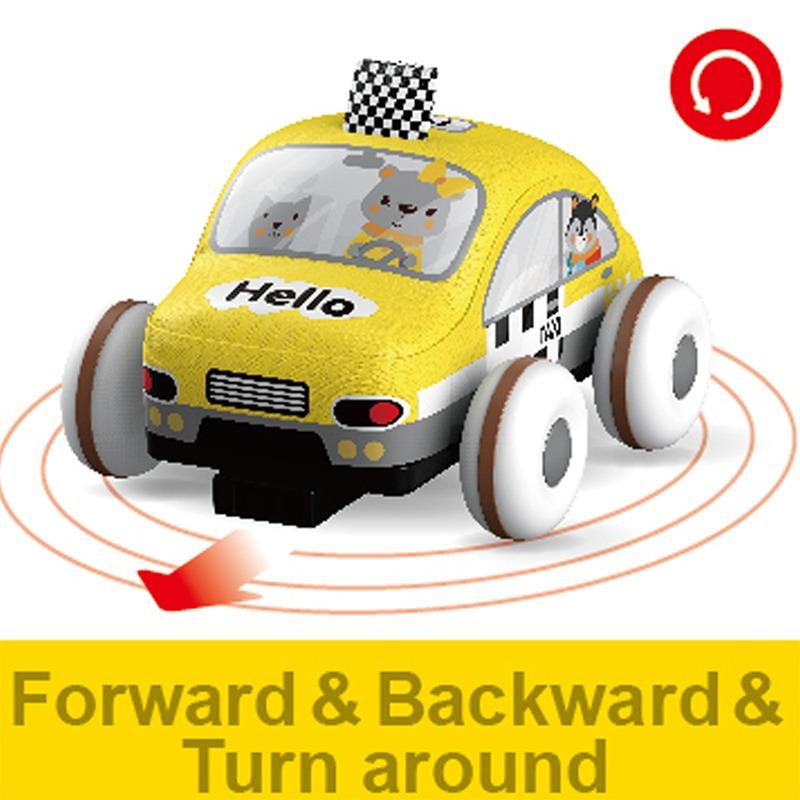 سيارة تاكسي إسفنجية مع عجلة قيادة تعليمية - لون أصفر