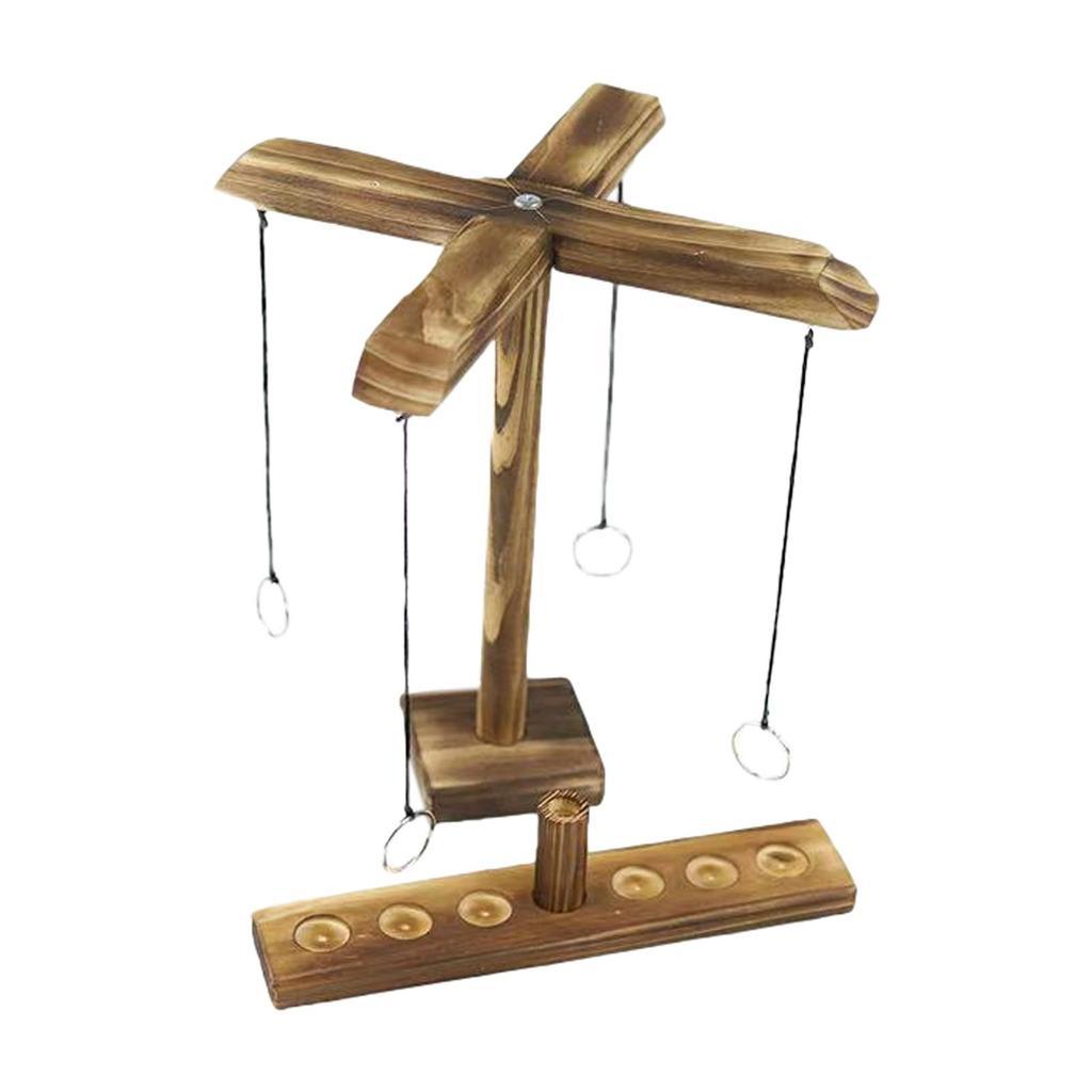 لعبة رمي الحلقة الخشبية - لون غامق