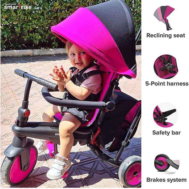 SmarTrike 6-In-1 Foldable Tricycle And Stroller - Pink