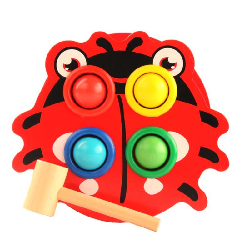 Beetle Pounding Bench + Wooden Butterfly Block + Wooden Frog Block + Your Body 5 Layers Wooden Puzzle Bundle