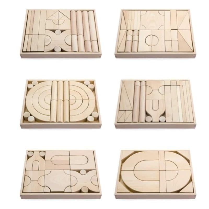 VIGA Wooden Block - 6 Trays Set