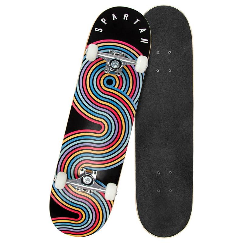 Spartan Psyc Pro Skateboard-Black color with color printing