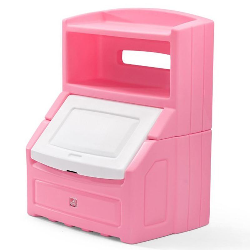 Step2 Lift And Hide Bookcase Storage Chest - Pink