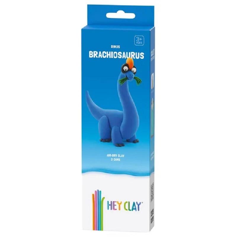 Hey Clay DIY Brachiosaurus Plastic Modelling Air Dry Clay Kit - 3pcs