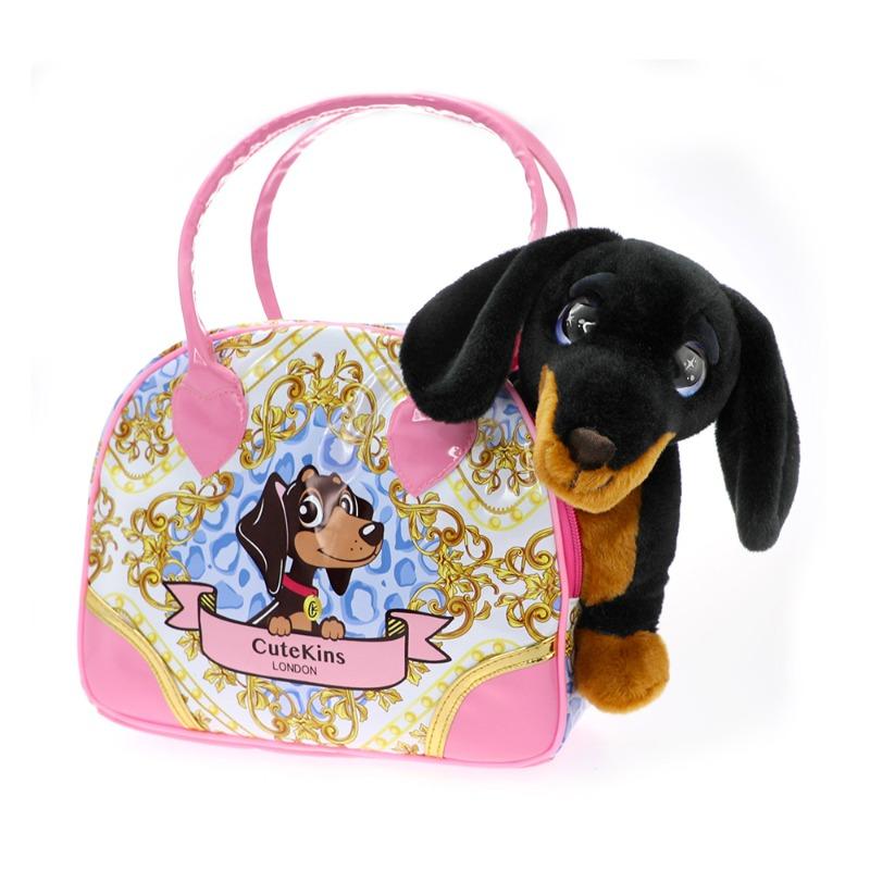 فانفيل - دمية قطيفة داشهند بوبي مع الحقيبة 20 سم