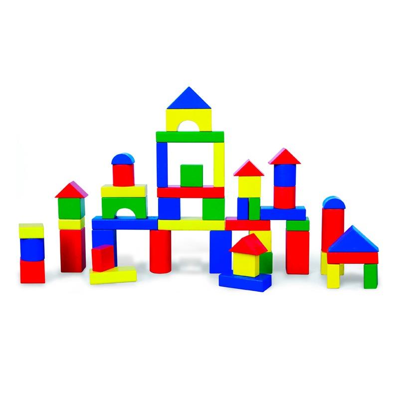 VIGA Wooden Building Blocks - 50 Pcs