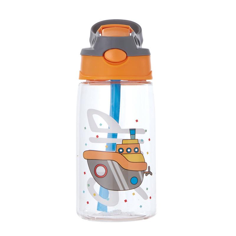 Bonjour Kids Water Bottle Toddler Cup With Straw Spill Leakproof 400ml - White Ship