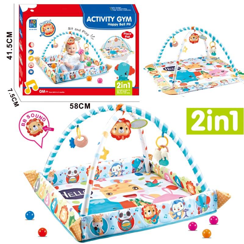 Baby Foldable Activity Gym Mat with 8 Ocean Balls