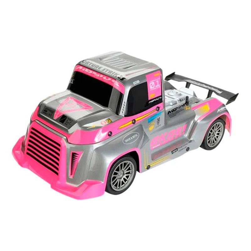 زو فن - سيارة لايت تراكتر بجهاز تحكم عن بعد لون وردي وفضي